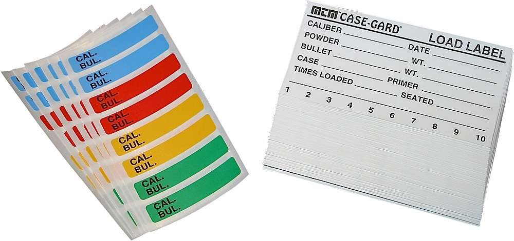 Misc. Accessories MTM Case Gard 50 Load Labels & 48 Small Color Coded Labels MTM LL1         RELOADING LABELS 50PK